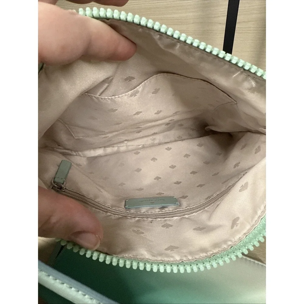 Kate Spade‎ Jae Degrade Ombre Flat Crossbody Teal White Fiji Green & Wallet